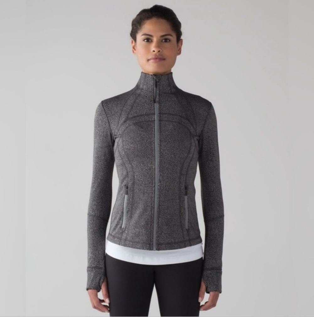 Lululemon Define Jacket Luon Chakra Jacquard V1 Black Battleship Size 6